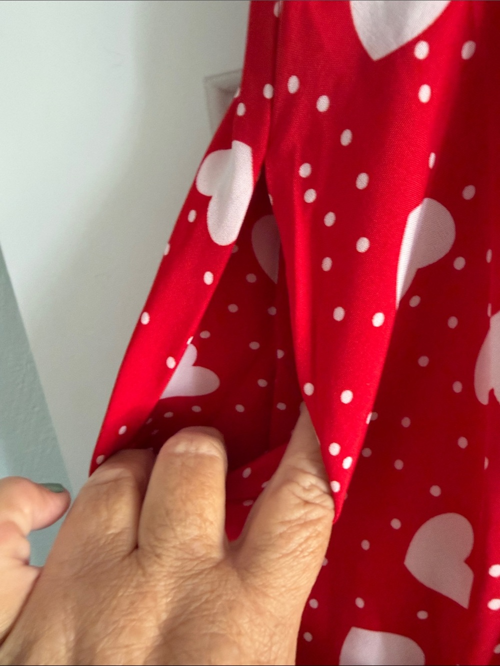 Red Heart Print Circle Skirt size medium - Picture 3 of 5